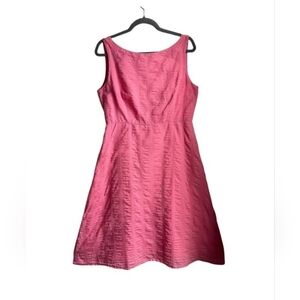 J.Crew 12 Pink Coral Textured Cotton Sleeveless Fit & Flare Dress Preppy